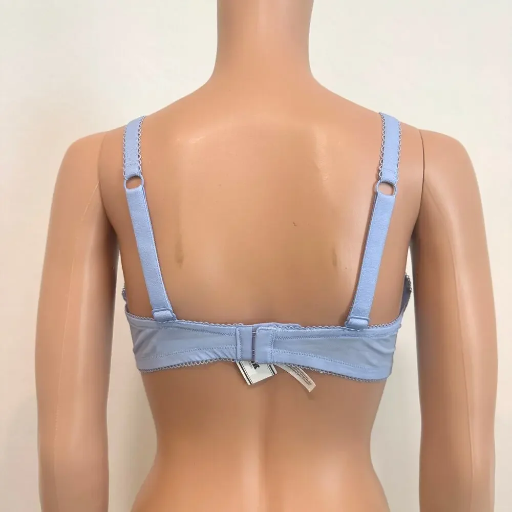 PINK Victoria’s Secret large Wink unlined heart embroidered scoop bra BC3 3211